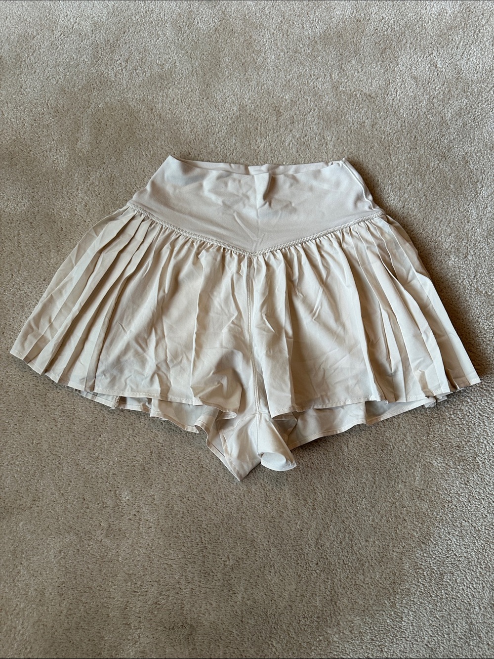 Aerie Women's Real me Cream Pleated flowy Skort